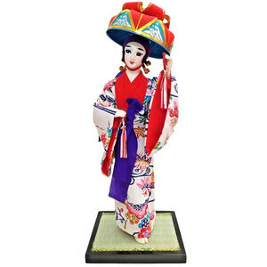 Vintage Japanese Ryukyu Geisha Doll 14" Traditional Female Figure in Kimono